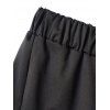 Pantalon Capri à Chaîne en Couleur Unie à Taille Elastique à Lacets - Noir XL