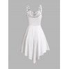 Eyelet Buckle Strap O Ring Asymmetric Dress Solid Color High Waist Sleeveless Dress - WHITE XXL