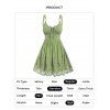 Robe Fleur Brodée sans Manches à Lacets Anneau en O en Ligne A - Vert clair L