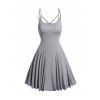 Robe Caraco Courte Décontractée à Bretelles Fine Ajustable - Gris Clair L