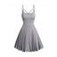 Robe Caraco Courte Décontractée à Bretelles Fine Ajustable - Gris Clair L