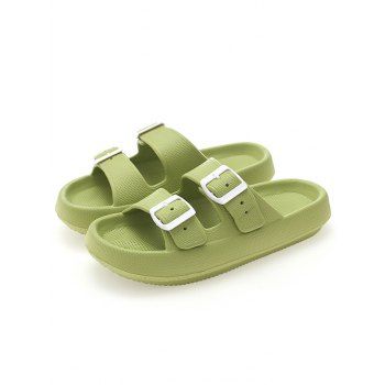 

Cut Out Buckle Strap Non-slip Casual Slippers, Green