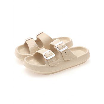 

Cut Out Buckle Strap Non-slip Casual Slippers, White