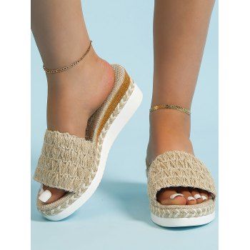 

Slip On Casual Wedge Slippers, Apricot