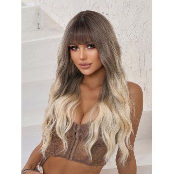 

Full Bang Long Ombre Wavy Synthetic Wig, Multicolor a