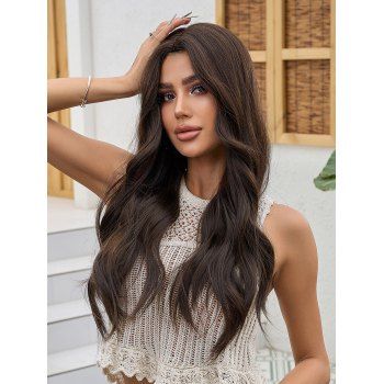 

Long Middle Part Wavy Capless Synthetic Wig, Caramel