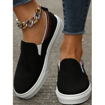 Colorblock Slip On Casual Flat Shoes