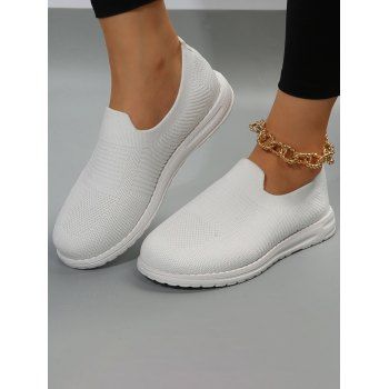 

Breathable Knit Slip On Casual Sport Shoes, White