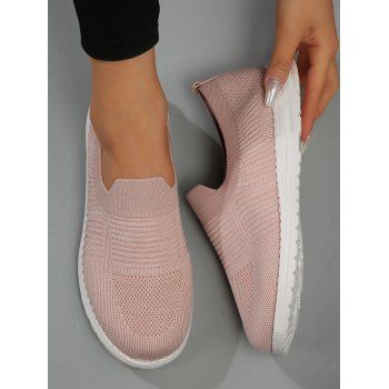 

Breathable Knit Slip On Casual Sport Shoes, Pink