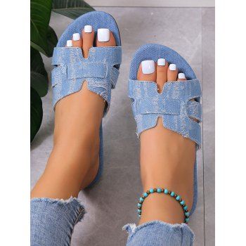 

Cut Out Slip On Casual Slippers, Blue