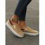 Colorblock Slip On Casual Flat Shoes - Blanc EU 43