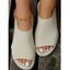 Cut Out Open Toe Slip On Casual Flat Sandals - Beige EU 41