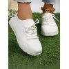 Breathable Lace Up Slip On Casual Sport Shoes - Blanc EU 36