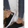 Geometric Print Colorblock Lace Up Slip On Casual Flat Shoes - Noir EU 43