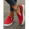 Colorblock Slip On Casual Flat Shoes - Rouge EU 37