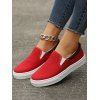 Colorblock Slip On Casual Flat Shoes - Rouge EU 38