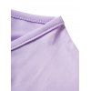 Robe Mi-Longue Ligne A Superposée Ceinturée Motif de Papillon à Taille Haute de Grande Taille - Violet clair L