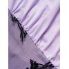 Robe Mi-Longue Ligne A Superposée Ceinturée Motif de Papillon à Taille Haute de Grande Taille - Violet clair L