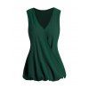 Débardeur Plissé Croisé en Couleur Unie à Col V - Vert profond XL