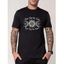 T-shirt Décontracté à Imprimé Graphique Lune Soleil et Slogan Manches Courtes à Col Rond - Noir M