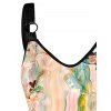 Psychedelic Shell Print V Neck Dress O Ring Straps Sleeveless A Line Dress - multicolor XXL