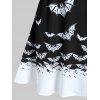 Halloween Bat Print Criss Cross High Waisted Cami Dress - BLACK S
