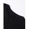Skull Print Casual Tee Round Neck Short Sleeve T Shirt - BLACK XXXL