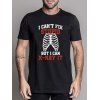 T-shirt Décontracté à Imprimé Slogan Crâne Manches Courtes à Col Rond - Noir XXXL