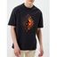 T-shirt Décontracté à Imprimé Lune Celestial Manches Courtes à Col Rond - Noir XXXL