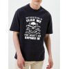 Letter and Skull Print Casual T Shirt Short Sleeve Round Neck Tee - BLACK XXXL
