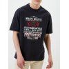 T-shirt Décontracté à Imprimé Slogan à Manches Courtes à Col Rond de Streetwear - Noir XXXL