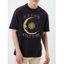 Celestial Sun and Moon Slogan Graphic T-shirt Short Sleeve Round Neck Casual Tee - BLACK XXXL