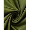 Robe Mi-Longue Haute Basse Croisée Plissée en Couleur Unie à Taille Plissée à Manche Courtes - Vert profond XL