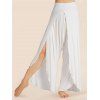 Pure Color Overlap Harem Pants Elastic High Waist Casual Pants - WHITE XXL