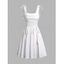 Mini Robe Corset A Line Vintage à Lacets avec Noeud Papillon - Blanc S