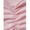 Plus Size & Curve Dress Lace Panel Ruched Empire Waist A Line Midi Dress - LIGHT PINK 5X