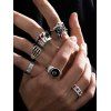 6 Pièces Ensemble de Bagues Phalanges Motif Crâne et Squelette pour Carte du Monde - Argent 