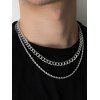 2 Pièces Ensemble de Colliers Chaîne Réglable Style Punk - Argent 