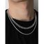 2 Pièces Ensemble de Colliers Chaîne Réglable Style Punk - Argent 
