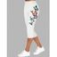 Legging Capri Décontracté à Imprimé Papillon à Taille Elastique - Blanc XXL