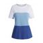 T-shirt Décontracté en Blocs de Couleurs Manches Courtes à Col Rond - Bleu XL