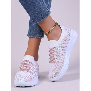 

Breathable Lace Up Running Sports Shoes, White