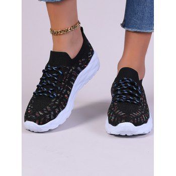 

Breathable Lace Up Running Sports Shoes, Black