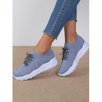 

Breathable Lace Up Running Sports Shoes, Gray