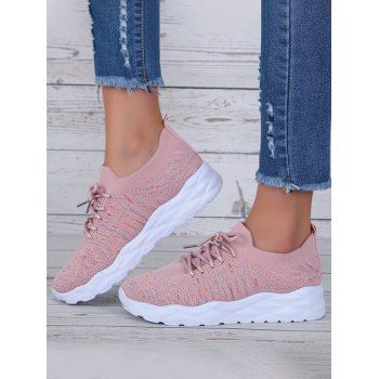 

Breathable Lace Up Running Sports Shoes, Pink