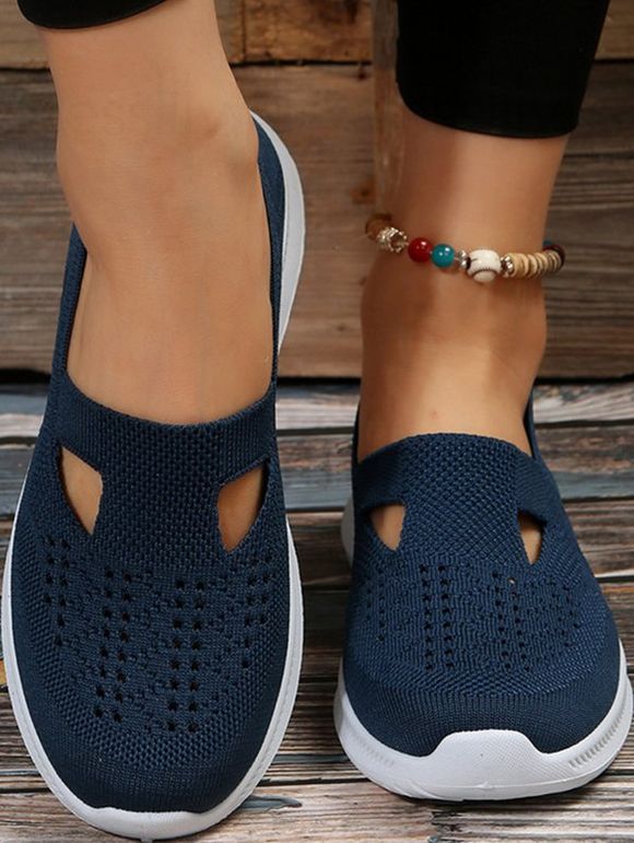 Minimalist Style Slip On Breathable Low Top Casual Shoes - Bleu EU 38