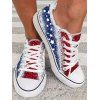 Star Print Lace Up Frayed Hem Casual Shoes - multicolor A EU 39