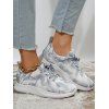 Abstract Print Breathable Lace Up Casual Shoes - Gris EU 40