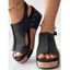Topstitching Peep Toe Casual Waterproof Wedge Sandals - Noir EU 40