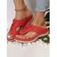 Hollow Out Topstitching Outdoor Casual Wedge Flip Flops - Rouge EU 36